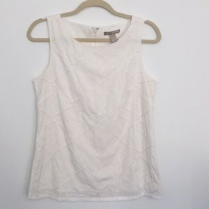 J Crew embellished white tank top Size 6